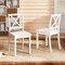 Costway Dining Chair Set of 2 Kitchen Side Chairs with Rubber Wood Legs & Cross Back White/Black/Brown